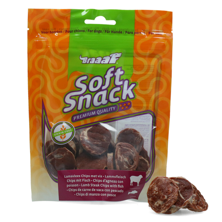 Braaaf - Lamb Steak Chips with Fish - Dog Snack - 85g