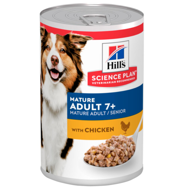 Hill's Canine - Science Plan - Dog Food - Tin - Mature 7+ Adult - Chicken - 370g