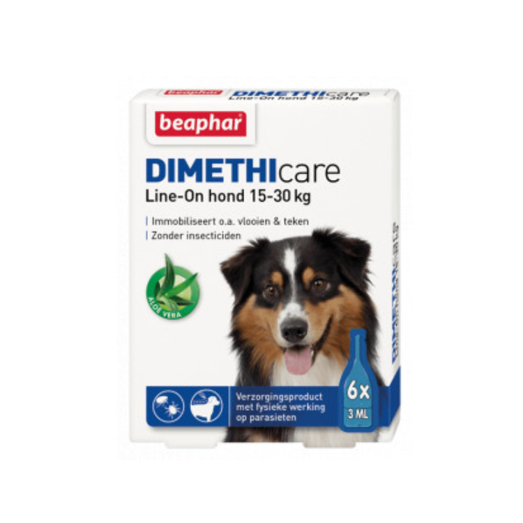 Beaphar - Dimethicare Line-on voor honden van 15-30kg - 6 pipetten