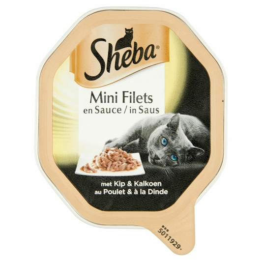 Sheba - Mini Filets - Kuipje - Kip & Kalkoen in Saus - 85g