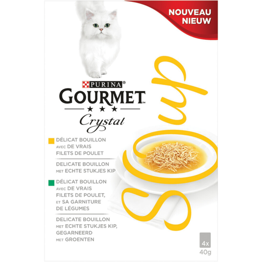 Gourmet - Crystal Soup Kip - Kattenvoer - 4x40g