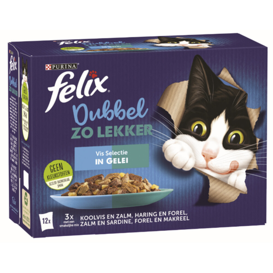 Felix - Dubbel Zo Lekker Vis Selectie in Gelei - 12x85g