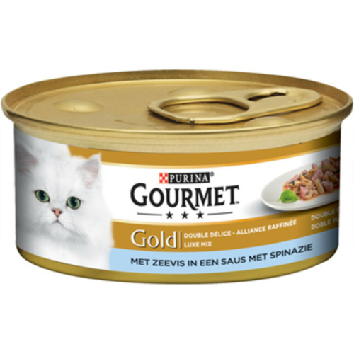 Gourmet - Gold Luxe Mix Sea Fish & Spinach - Cat Food - 85g