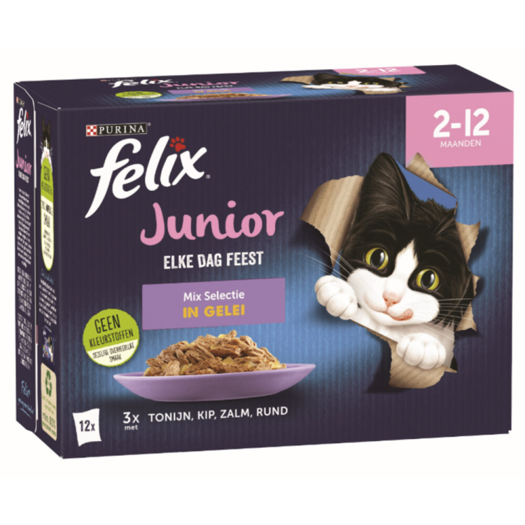 Felix - Elke Dag Feest Mix Selectie in Gelei Junior - 12x85g
