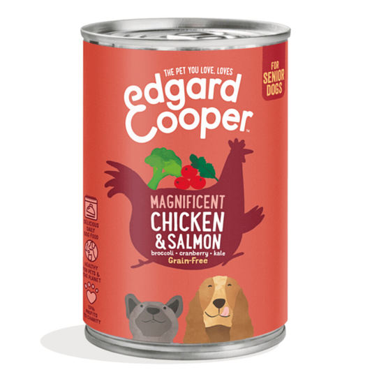 Edgard & Cooper - Blik - Vers Vlees - Senior - Kip & Zalm - 400g