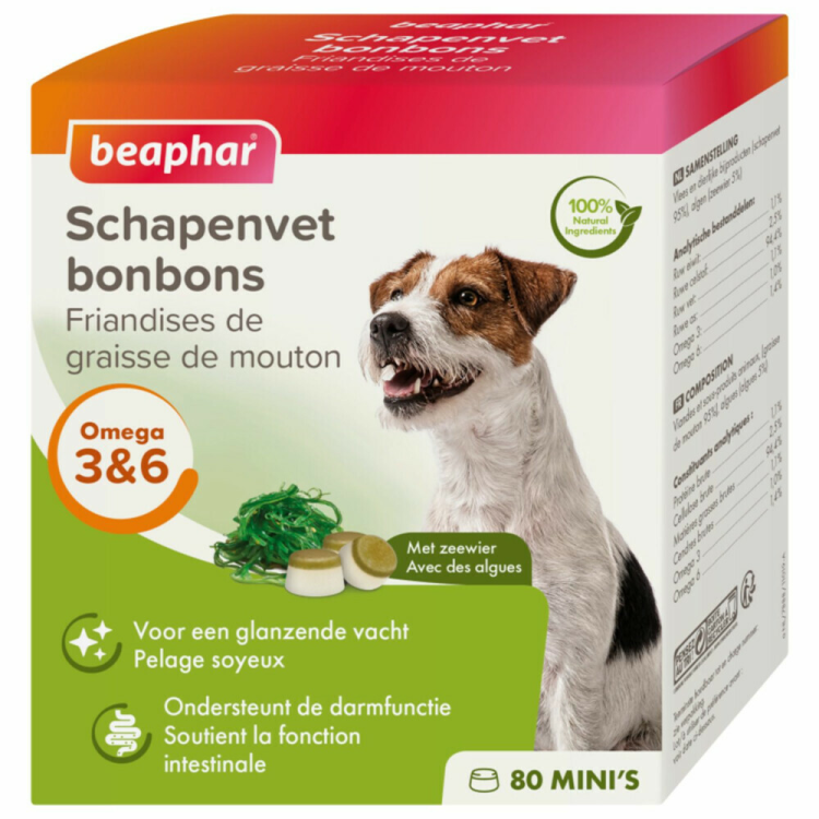 Beaphar - Schapenvet Bonbons - Mini Zeewier - 245g
