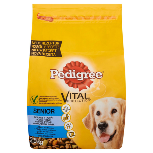Pedigree - Vital Droogvoer Senior Kip & Rijst - Hondenvoer - 2.5kg