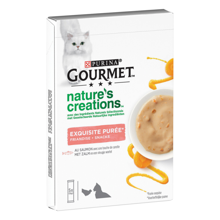 Gourmet - Nature's Creations Püree Lachs &amp; Karotte - Katzenfutter - 5x10g