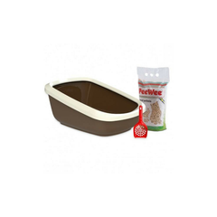 PeeWee - Startpakket EcoGranda XXL Bruin & Ivoor - Kattenbakken - 66,5x48,5x28 cm