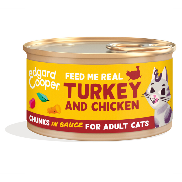 Edgard &amp; Cooper - Katzenfutter - Chunks in Sauce - Truthahn &amp; Huhn - 85g