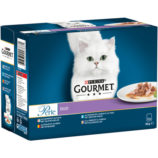 Gourmet - Perle Duo Rund & Kip - Kattenvoer - 12x85g