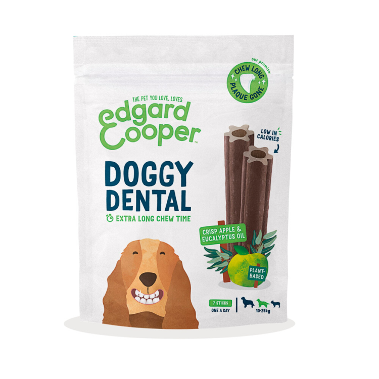 Edgard & Cooper - Hondensnacks - Dental Sticks - Appel & Eucalyptusolie - Medium - 7 Sticks