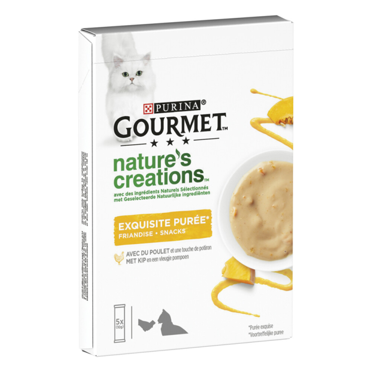 Gourmet - Nature's Creations Puree Chicken &amp; Pumpkin - Katzenfutter - 5x10g