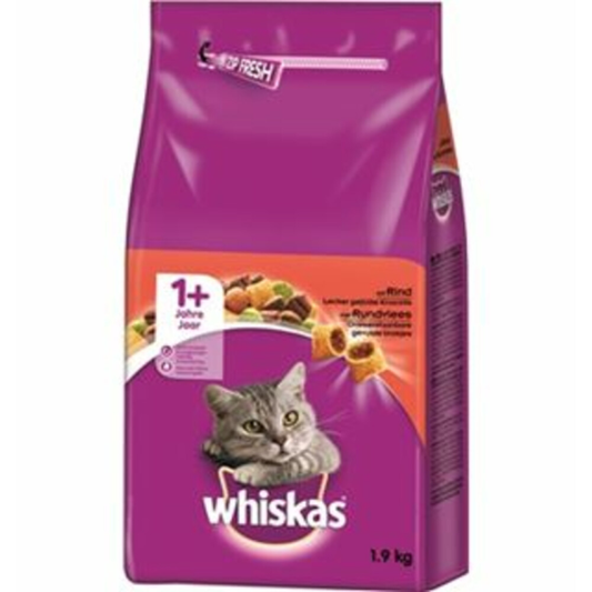 Whiskas - Trockenes erwachsenes Rind - Katzenfutter - 1,9 kg