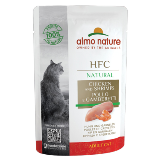 Almo Nature - HFC Natural - Katzenfutter - Huhn &amp; Garnelen - 55g