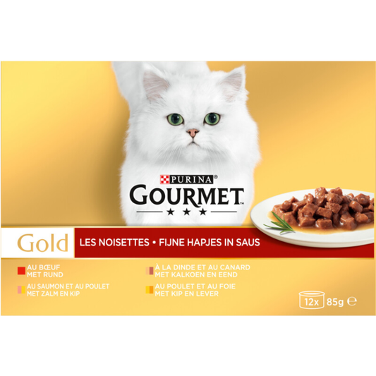 Gourmet - Gold Fijne Hapjes - Kattenvoer - 12x85g