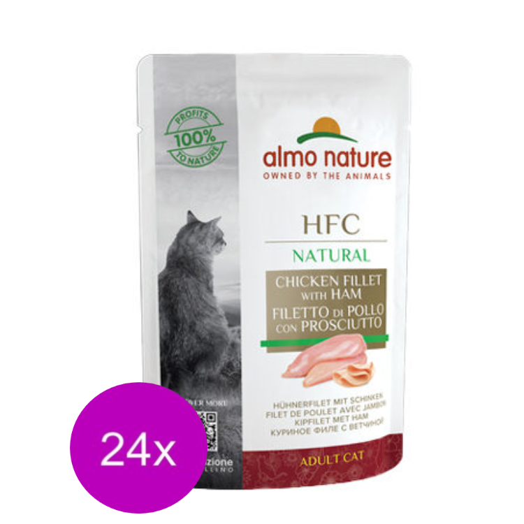 24x Almo Nature - HFC Natural - Cat Food - Tuna &amp; Chicken - 55g