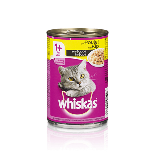 Whiskas - Blik Adult Brokjes in Saus Kip - Kattenvoer - 400g