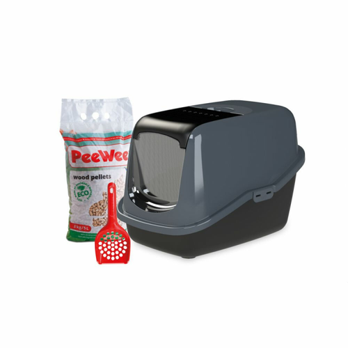 PeeWee - EcoHus Black & Anthracite Starter Kit - Litter Boxes - 56x39x38.5cm