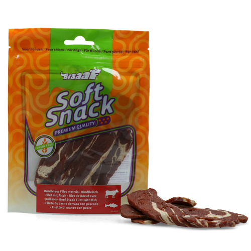 Braaaf – Rindersteakfilet mit Fisch – Hundesnack – 85 g