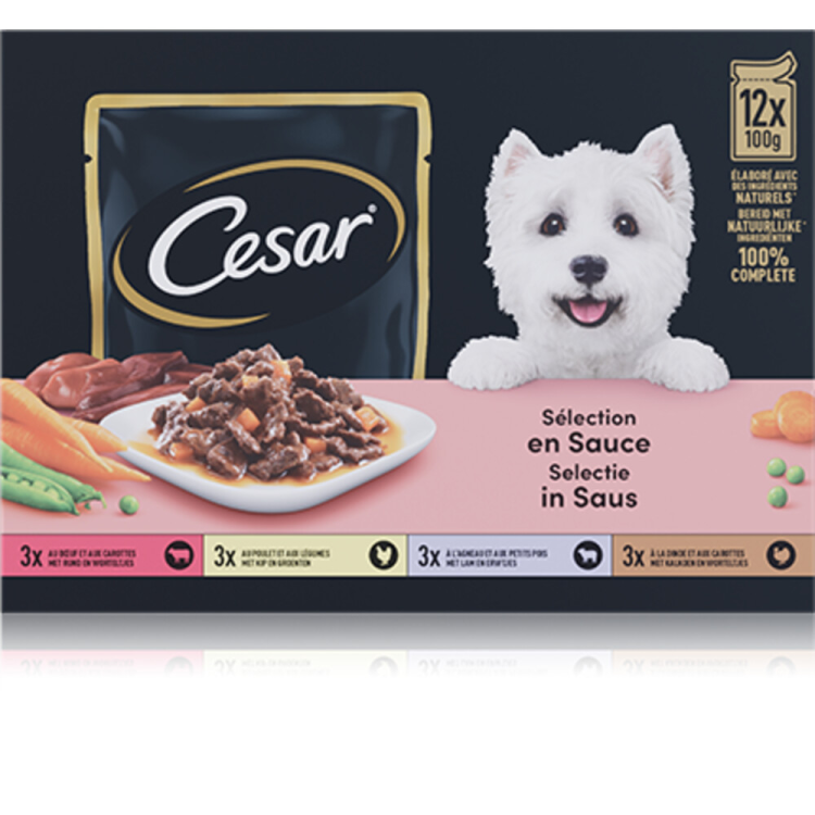Cesar - Mahlzeitbeutel in Sauce - 12x100g