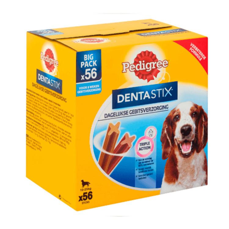 Pedigree - Dentastix Voordeelpak Medium 10-25kg - Hondensnacks - 56 stuks