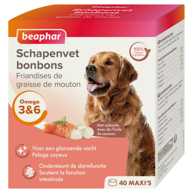Beaphar - Schapenvet Bonbons - Zalm - 245g