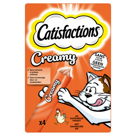 Catisfactions - Kattensnack - Kip - Creamy Snacks -  4 x 10g
