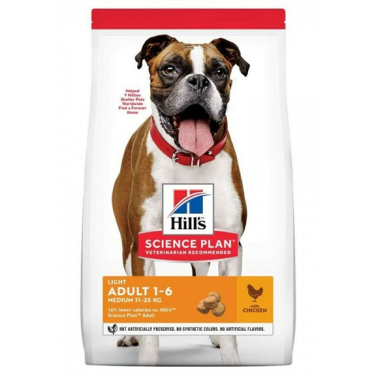 Hill's Canine - Science Plan - Hondenvoer - Adult Light - Medium - Kip - 12 kg