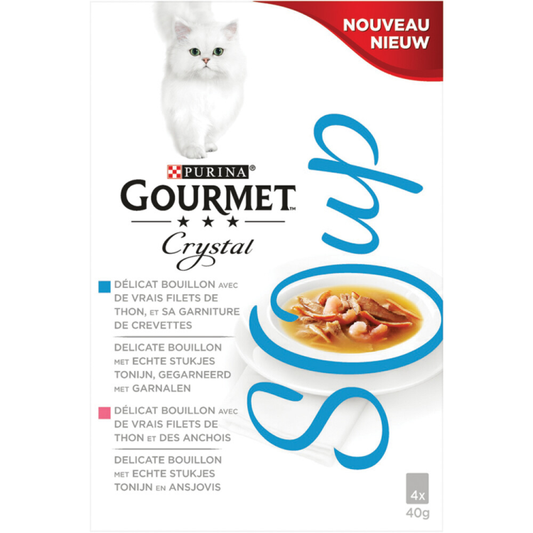 Gourmet - Crystal Soup Tonijn - Kattenvoer - 4x40g