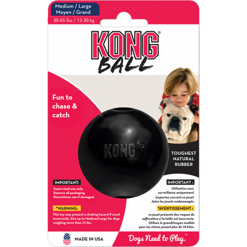 Kong - Extremer Ball - Schwarz M - 7,62 cm