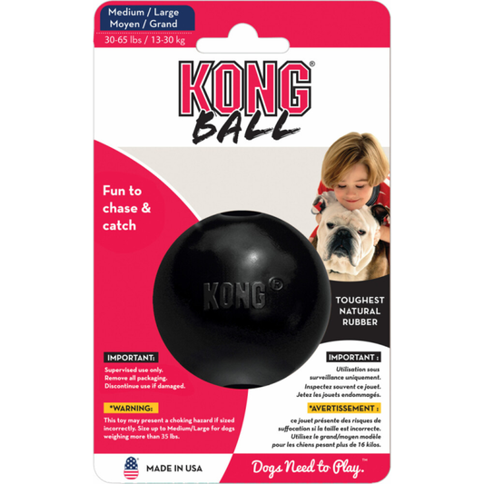 Kong - Extreme Ball - Zwart M - 7,62 cm