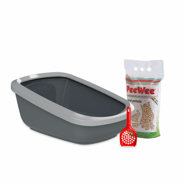 PeeWee - EcoGranda XXL Starter Kit Grey & Anthracite - Litter Boxes - 66.5x48.5x28 cm