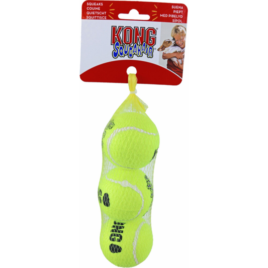 Kong- Air Squeaker - Tennis Ball - 3 Stuks - Verschillende Maten