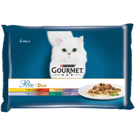 Gourmet - Perle Mini Filets Duo van Vlees - Kattenvoer - 4x85g