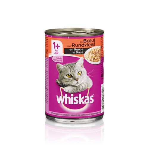 Whiskas - Tin Adult Chunks in Sauce Beef - Cat food - 400g